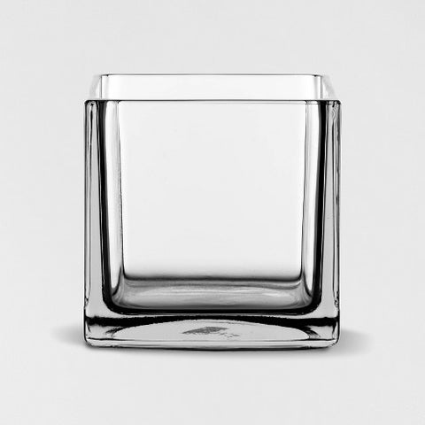 Square glass vase transparent  12 x 12 x 12 cm