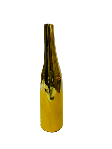 Ceramic long flower vase gold