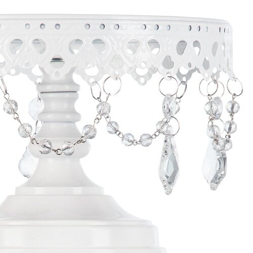 Silver Round Metal Cake Stand With Mirror Top set of 3 , Table Decor