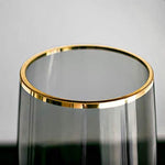 Gold rim vase  long Black and transparent glass vase  10.5x30cm (4.1x11.8inch)