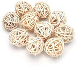 KMTE 50pcs Wicker Rattan Balls 3cm, Easter Decorative Balls Vase Fillers for Table Wedding Party Christmas Decoration