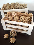 KMTE 50pcs Wicker Rattan Balls 3cm, Easter Decorative Balls Vase Fillers for Table Wedding Party Christmas Decoration