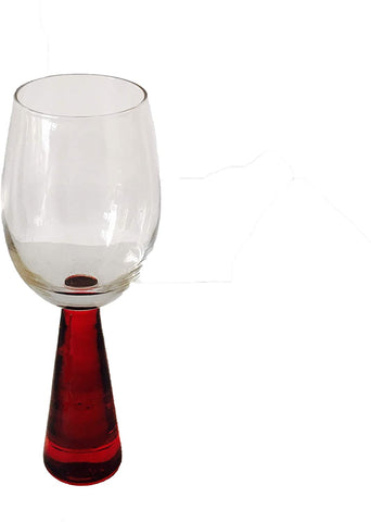 KMTE Champagne Glass,Wine Glass,Red stand, set of 6,Christmas Holiday decoration