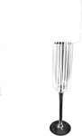 KMTE Champagne glass,Long glass with White strips 6 pcs,Christmas Holiday Decoration
