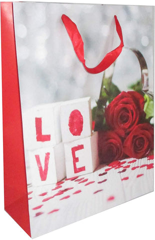 Hand made Paper Carry bag Pack of 12 With Love
