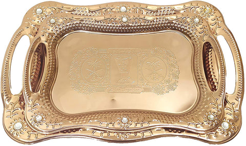 Serving Tray Copper Gold Set of 2