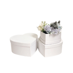Heart Shape Stain Flower Box White set of 3