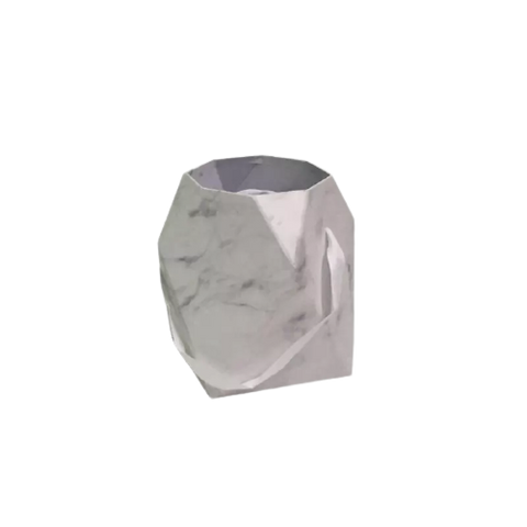 Gift Box Polygon  marble White