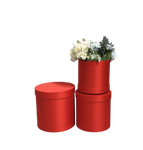 Round Craft Flower Box Red