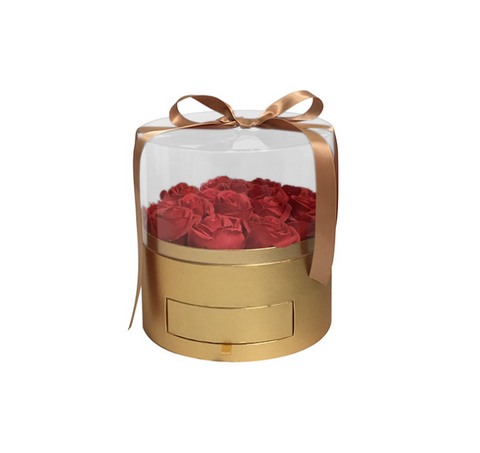 Gift Box acrylic Round Gold
