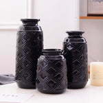 Ceramic Flower pot Black Doted small