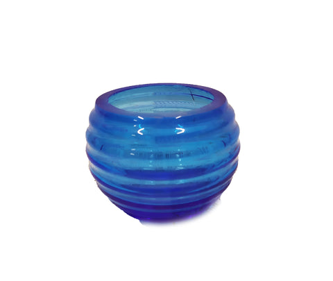 Blue strip flower vase