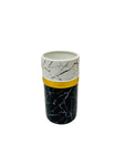 Ceramic Cylinder vase Black Gold Design