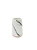 Ceramic flower vase White and pink