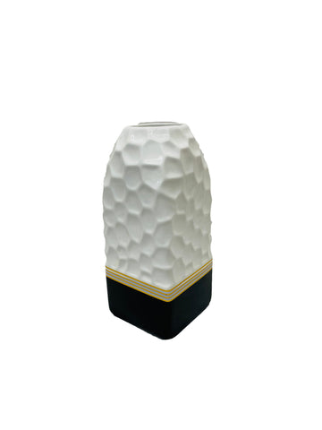 Ceramic Flower pot White & Black Doted