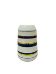 Ceramic Flower pot White with Gold Stripe