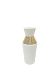 Ceramic Rose Vase White Gold
