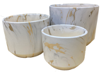 cylinder flower pot vase marble gold set of 3 Kreative