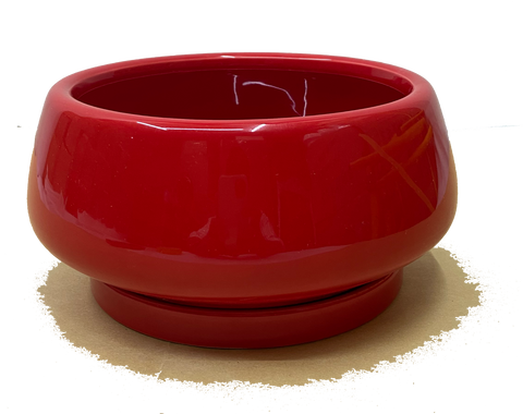 Nordic Ceramic flower bowl red with base