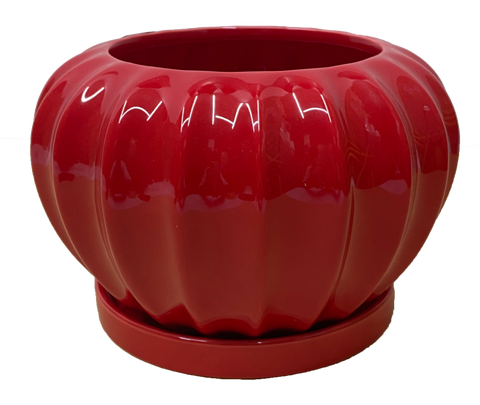 Nordic European Ceramic flower pot red with base