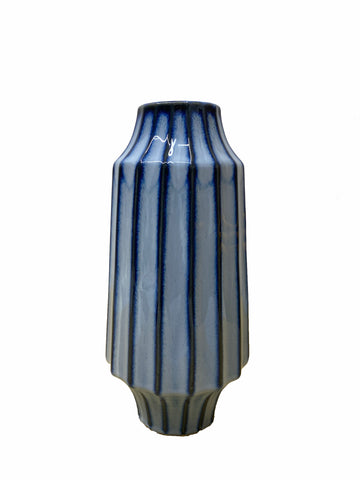 Nordic Ceramic flower vase blue stripe