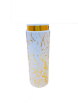 Cylinder flower pot vase marble white gold nordic