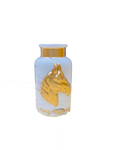 Cylinder flower pot vase marble design horse small