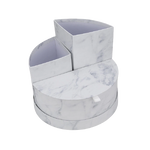 Round flower Box with gift Storage marble white