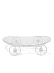 Steel Flower Pot Decorative Trolly White