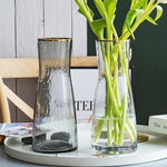 CONCAVE GLASS VASE Gold Rim