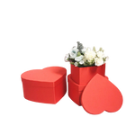 Heart Shape Stain Flower Box Red set of 3