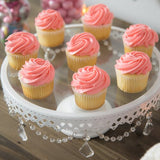 White Round Metal Cake Stand With Mirror Top set of 3