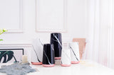 Ceramic flower vase White and pink