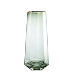 Hexa cylinder Glass Vase gold rim