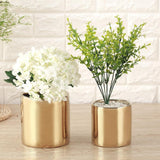 Gold Ceramic Round Flower Container for Mini Succulents, Cactus, Large Flower Pot