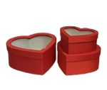 Velvet heart shape flower Box Red