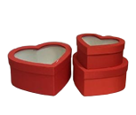 Velvet heart shape flower Box Red