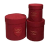 Round Velvet Flower Gift Box Red