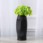 Face Flower vase Set Black and White