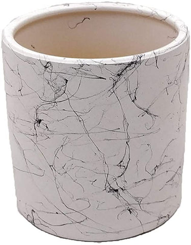 Cylinder Pattern Ceramic Planters Plant Pots with Drainage Hole, (Small)