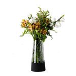 Gold rim vase  long Black and transparent glass vase  10.5x30cm (4.1x11.8inch)