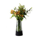 Gold rim vase  long Black and transparent glass vase  10.5x30cm (4.1x11.8inch)