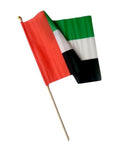 UAE 26x19cm UAE Flag with wooden 40cm stick